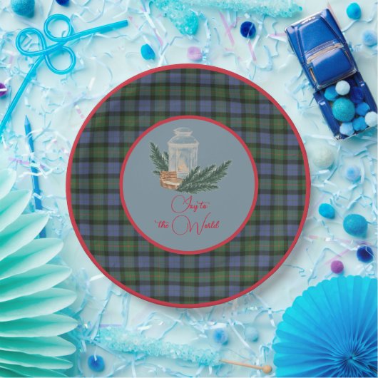 Scottish Clan Tartan Gunn A Christmas Candle Pappteller (Party)