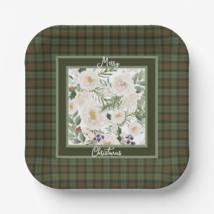 Scottish Clan Tartan Gunn Weathered Christmas Pappteller