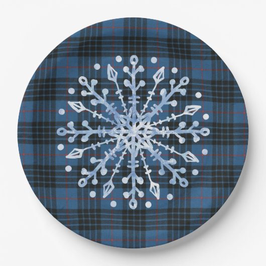 Scottish Clan Tartan MacKay Blue Christmas Pappteller (Vorderseite)