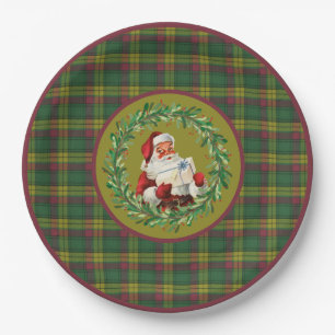 Scottish Clan Tartan MacMillan Christmas Santa Pappteller