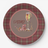 Scottish Clan Tartan Morrison Red Christmas Cheers Pappteller (Vorderseite)