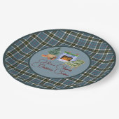 Scottish Clan Tartan Thompson Blue Christmas Pappteller (Schrägansicht)