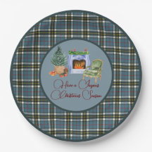 Scottish Clan Tartan Thompson Blue Christmas