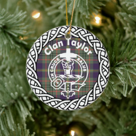 Scottish Clan Taylor Tartan und Wappen Keramik Ornament