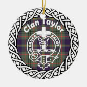 Scottish Clan Taylor Tartan und Wappen Keramik Ornament (Vorne)