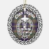 Scottish Clan Taylor Tartan und Wappen Keramik Ornament (Links)