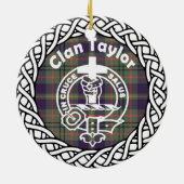 Scottish Clan Taylor Tartan und Wappen Keramik Ornament (Hinten)