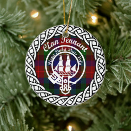 Scottish Clan Tennant Tartan und Wappen Keramik Ornament