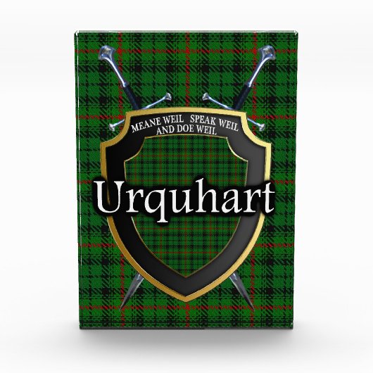 Scottish Clan Urquhart Tartan Fotoblock (Vorderseite)