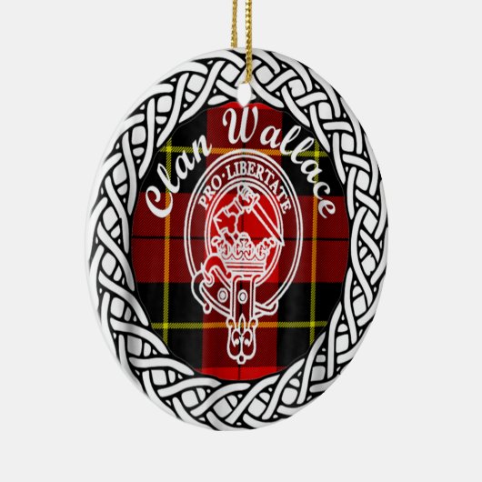 Scottish Clan Wallace Tartan and Crest Keramik Ornament (Rechts)