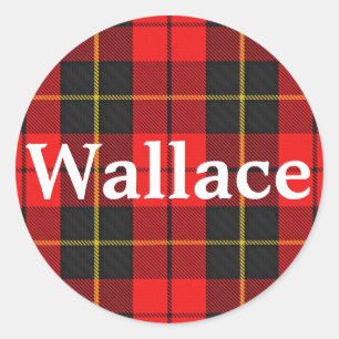Scottish Clan Wallace Tartan Kariert Runder Aufkleber