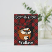 Scottish Clan Wallace Tartan Postcard Postkarte (Stehend Vorderseite)