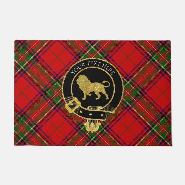 Scottish Clan Wappen Lion Tartan Doormat Fußmatte (Vorderseite)