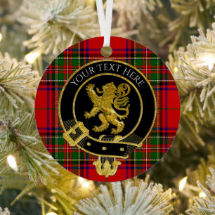 Scottish Clan Wappen Lion Tartan Ornament Aus Metall