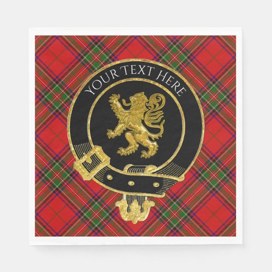 Scottish Clan Wappen Lion Tartan Serviette (Vorderseite)