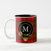 Scottish Clan Wappen Monogram Tartan Zweifarbige Tasse (Links)