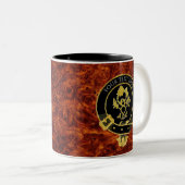 Scottish Clan Wappen Rose Thistle Burl Pattern Zweifarbige Tasse (VorderseiteRechts)