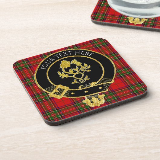 Scottish Clan Wappen Rose Thistle Getränkeuntersetzer (Linke Seite)