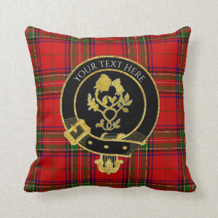 Scottish Clan Wappen Rose Thistle Tartan Kissen