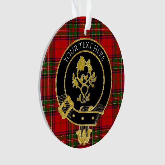 Scottish Clan Wappen Rose Thistle Tartan Ornament (Vorderseite)