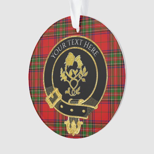 Scottish Clan Wappen Rose Thistle Tartan Ornament (Vorderseite)