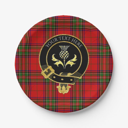 Scottish Clan Wappen Thistle Tartan Pappteller (Vorderseite)