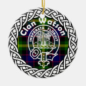 Scottish Clan Watson Tartan and Crest Keramik Ornament (Vorne)