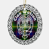 Scottish Clan Watson Tartan and Crest Keramik Ornament (Links)