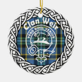 Scottish Clan Weir Tartan and Crest Keramik Ornament (Vorne)