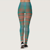 Scottish Clan Wilson Tartan Green Blue Kariert Leggings (Rückseite)