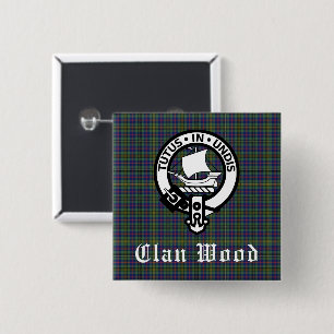 Scottish Clan Wood Wappen & Tartan Button