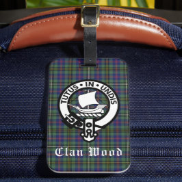 Scottish Clan Wood Wappen & Tartan Gepäckanhänger