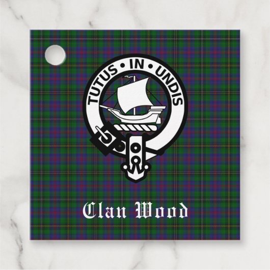 Scottish Clan Wood Wappen & Tartan Geschenkanhänger (Vorderseite)