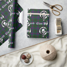 Scottish Clan Wood Wappen & Tartan Geschenkpapier