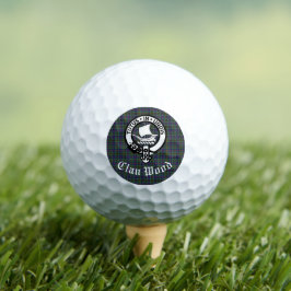 Scottish Clan Wood Wappen & Tartan Golfball