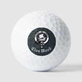 Scottish Clan Wood Wappen & Tartan Golfball (Vorderseite)