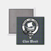 Scottish Clan Wood Wappen & Tartan Magnet (Vorderseite/Rückseite)