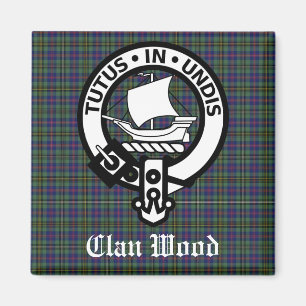 Scottish Clan Wood Wappen & Tartan Magnet