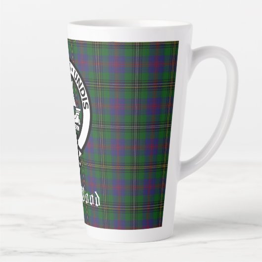 Scottish Clan Wood Wappen & Tartan Milchtasse (Rechts)