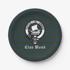 Scottish Clan Wood Wappen & Tartan Pappteller