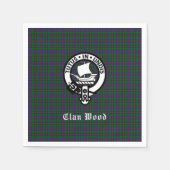 Scottish Clan Wood Wappen & Tartan Serviette (Vorderseite)