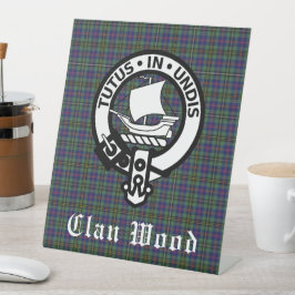 Scottish Clan Wood Wappen & Tartan Sockelschild