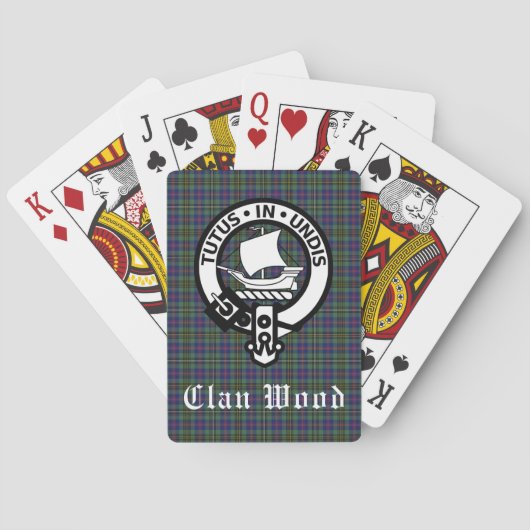 Scottish Clan Wood Wappen & Tartan Spielkarten (Rückseite)