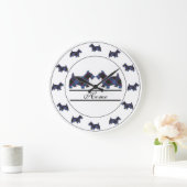 Scottish Clan Zuhause Tartan Kariert Scottie Dogs Große Wanduhr (Zuhause)