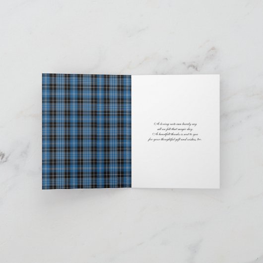 Scottish Clark Tartan Wedding Danke-Card Dankeskarte (Innenseite)