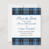 Scottish Clark Tartan Wedding Save the Date Card (Vorderseite)