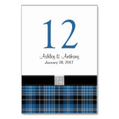 Scottish Clark Tartan Wedding Tischnummer (Vorderseite)
