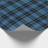 Scottish Clergy Tartan Blue und Black Kariert Geschenkpapier (Ecke)