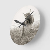 Scottish cow photograph runde wanduhr (Winkel)