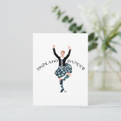Scottish Dancer Highland Fling Postkarte (Stehend Vorderseite)